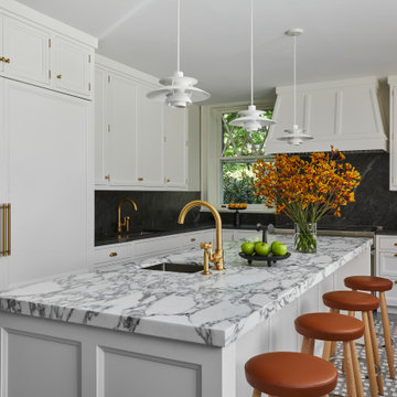 Classic White Kitchen with Contemporary Accents