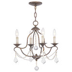 Livex Lighting - Chesterfield Mini Chandelier, Hand-Applied Venetian Golden Bronze - Simple elegance adorns the Chesterfield collection as strings of clear crystal gently cascade from a graceful frame of small scale tubing finished in venetian golde bronze.