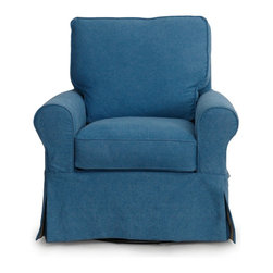 Sunset Trading Horizon Swivel Chair - Slip Cover Set Only - Indigo Blue - Slipcovers And Chair Covers