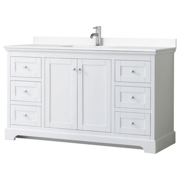Wyndham Collection WCV232360S-VCA-MXX Avery 60" - White / White Cultured Marble