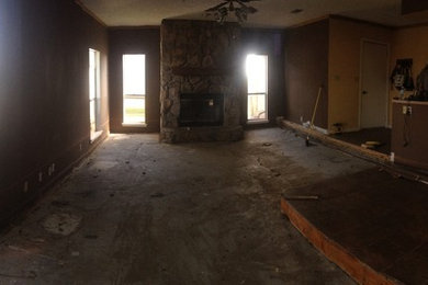 Example of an arts and crafts living room design in Other