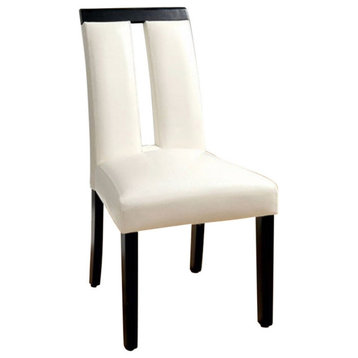 Luminar Contemporary Side Chair Withwhite Cal. Foam, Black Finish, Set Of 2
