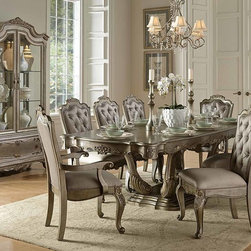 Homelegance 1867-102-Set Florentina 9Pcs Silver Gold Dining Table Set - Dining Sets