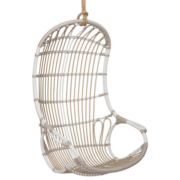 Riviera Outdoor Hanging Swing Chair, Dove White