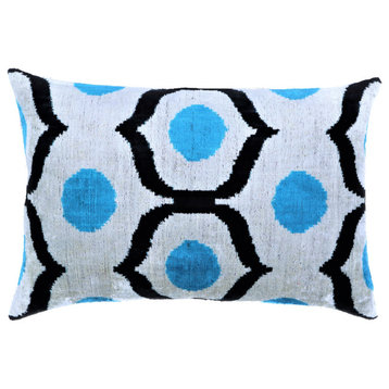Canvello Handmade Sky Blue Throw Pillow Down Filled 16x24 in