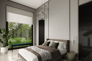 Design ideas for a contemporary bedroom in Other.