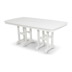 Polywood - Ivy Terrace Classics 37"x72" Dining Table, White - Outdoor Dining Tables