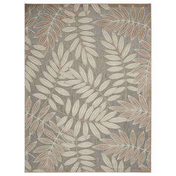 Nourison Aloha Modern and Contemporary Floral Area Rug, Natural, 8' X 11'
