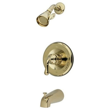 Kingston Brass Single-Handle Tub and Shower Faucet, Polished Brass