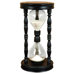 Contemporary Desk And Mantel Clocks Black Sand Timer Hourglass