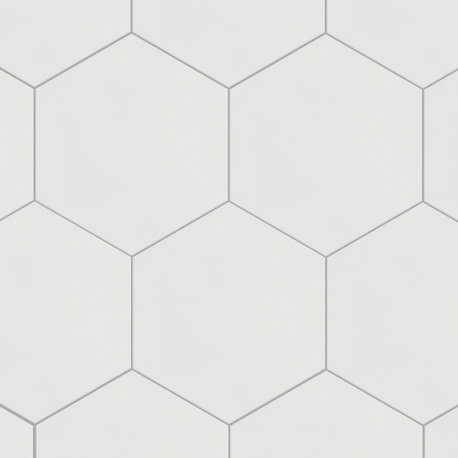 Textile Basic Hex White Porcelain Floor and Wall Tile