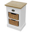 Charles Bentley Country Basket Bedside Table With 2-Wicker Basket