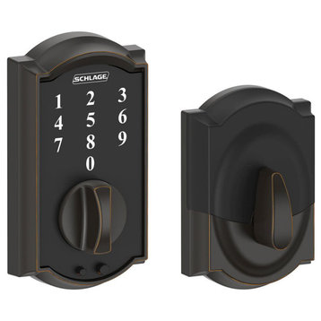 Schlage BE375-CAM Camelot Touch Keyless Electronic Deadbolt - Aged Bronze