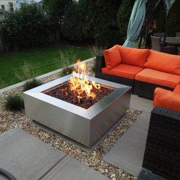 Back Yard Renovation with Living Area, Patio, Fire Pit