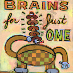 Too Many Brains for Just One Ha - Limited Edition Humorous Print - Fine Art Prints