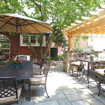 Flagstone Patio with Fireplace