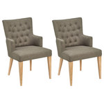 Bentley Designs - High Park Upholstered Arm Chairs, Set of 2, Black and Gold - High Park Upholstered Arm Chair Pair - Black and Gold exudes a unique character. Design cues such as integral recessed handles, softened facials with tapering legs and shadow gap detailing attest to a range that is contemporary yet relaxed.