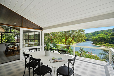 Design ideas for a modern balcony in Sydney.