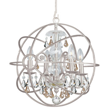 Crystorama 9025-OS-GS-MWP, 4 Light Mini Chandelier - Olde Silver