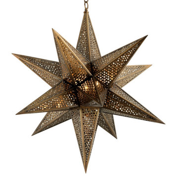 Star Of The East - 3 Light Chandelier - Old World Bronze - Clear