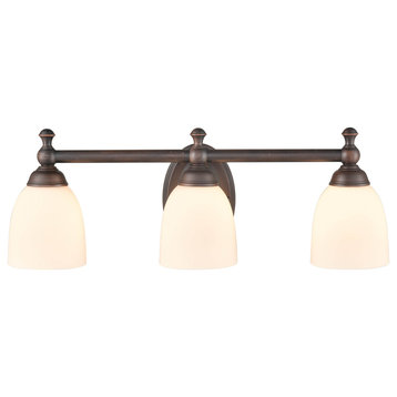 3 Light 21.5" Rubbed Bronze Vanity Light