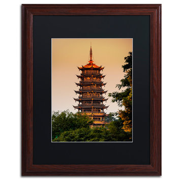 Philippe Hugonnard 'Light Pagoda' Art, Wood Frame, Black Matte, 20"x16"