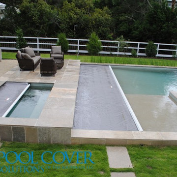 L Shaped Pool with two automatic covers