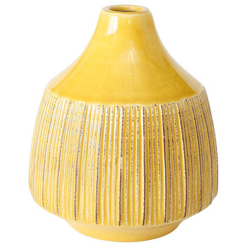 Yellow Crackle Glazed Vase