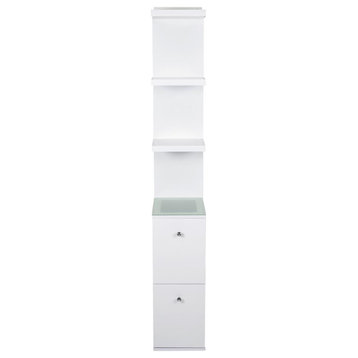SlayStation Natalie Column with Drawers, White