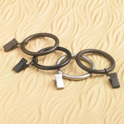 Wrought Iron Clip Drapery Rings - Window Treatment Accessories