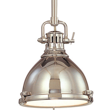 Pelham 1-Light Pendant, Polished Nickel, 10.5"