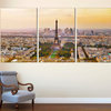 Paris, France Eiffel Tower Split Canvas Print, 3 Panel, Triptych Wall Art, 90x45
