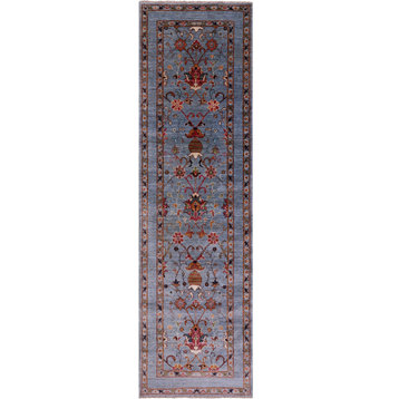 Persian Tabriz Hand Knotted Wool Runner Rug 2' 9" X 9' 11" - Q17389