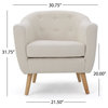 GDF Studio Miller Comfort Design Fabric Metropolitan Club Chair, Ivory