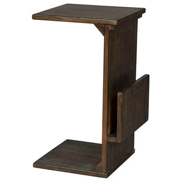 Narrow Wood Manor House Chairside Table