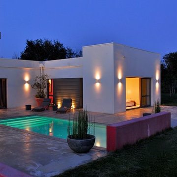 Maison contemporaine en U. Toulouse Sud