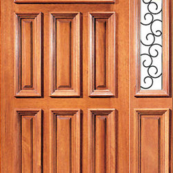 Prehung Mahogany Camber Insulated Lite External One Sidelight Door - Front Doors