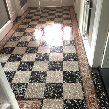 Black and White Terrazzo Tiled Floor Refinished in Windermere