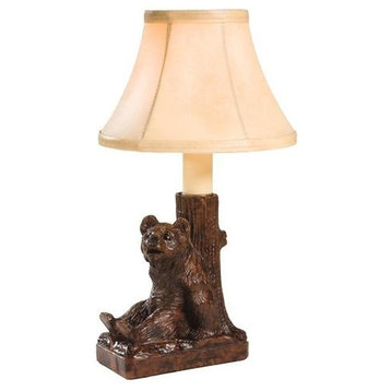 Sculpture Table Lamp Cute Sitting Bear Hand Painted OK Casting