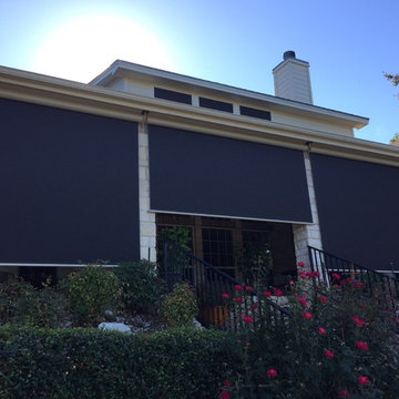 Motorized patio shades