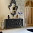 Wooden Chest With 2 Doors and 3 Drawers and Leaf Decor