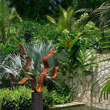 Abstract Metal Sculptures - Reaching Out Copper by Jon Allen
