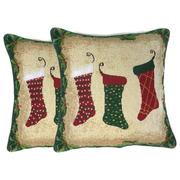 Hang My Stockings By The Fire Cushion Throw Pillow Covers