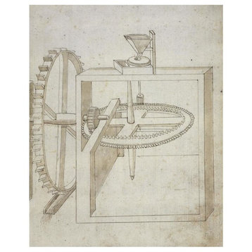 "Folio 22: mill powered by undershot water wheel" Paper Art, 22"x26"