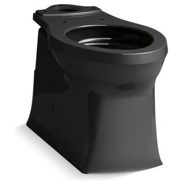 Kohler Corbelle Comfort Height Elongated Toilet Bowl, Skirted Trapway, Black
