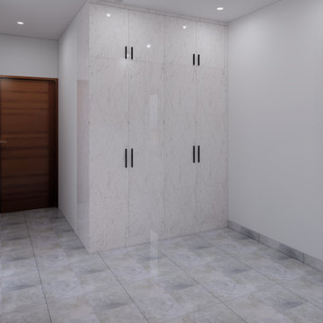 Seamless Full-Height Marble Texture Wardrobe
