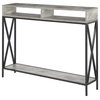 Convenience Concepts Tucson Deluxe Console Table in Faux Birch Gray Wood