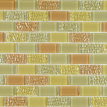 11.75"x11.75" Ellis Glass Mosaic Tile Sheet, Desert Green