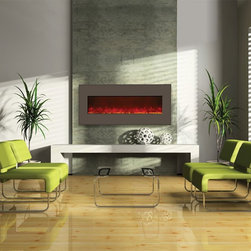 Amantii 43" Wall Mount | Built-in Electric Fireplace with Modern Auburn Steel Su - Indoor Fireplaces