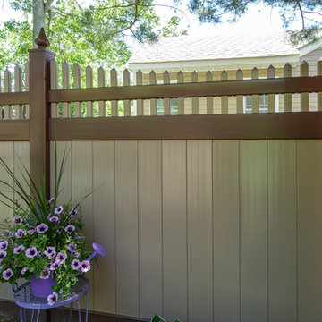 Amazing Brown and Adobe Curved PVC Vinyl Illusions Picket Fence